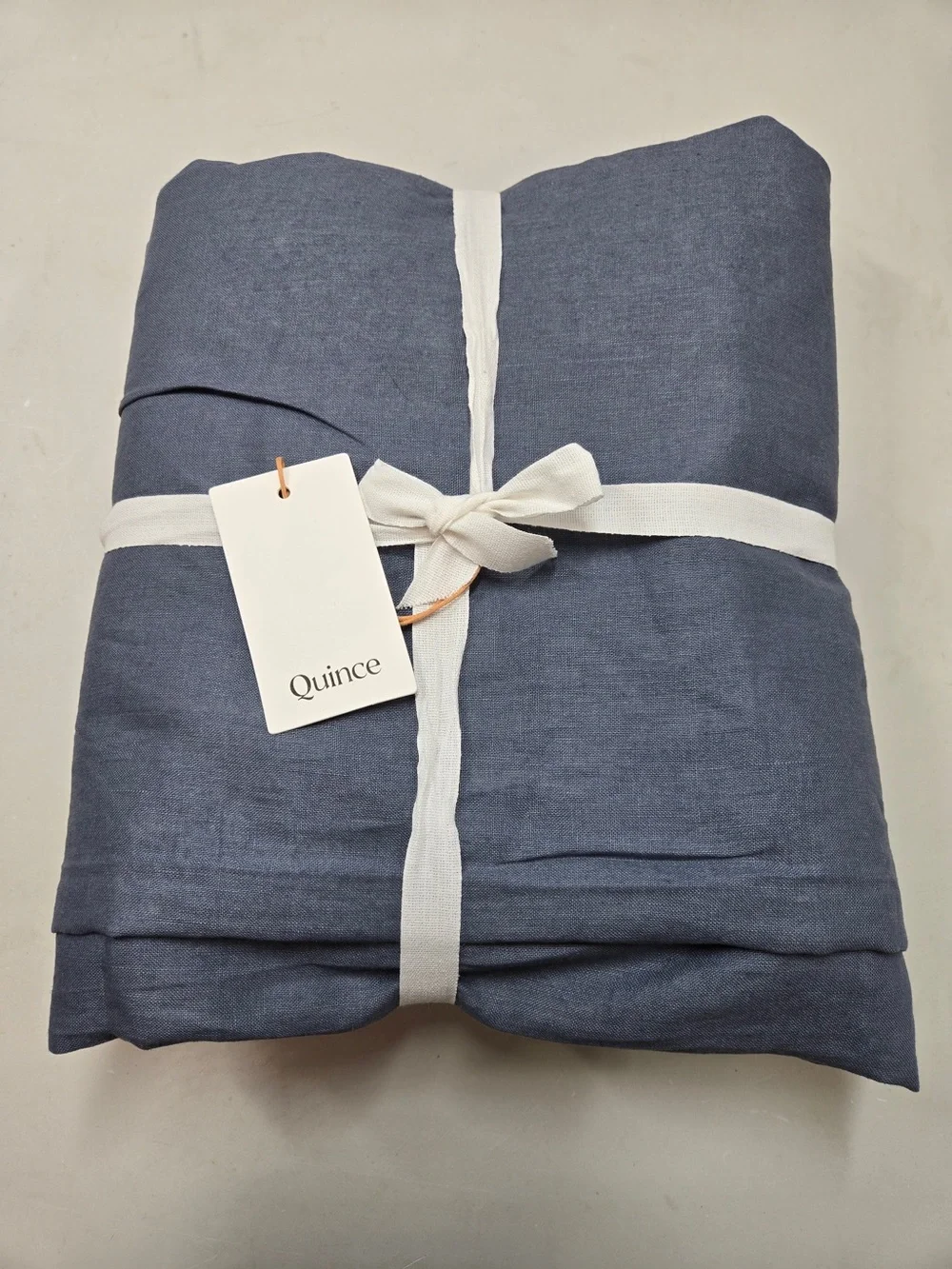 NWT QUINCE Set Of 2 48x84 European Linen Curtains Chambray 9100
